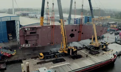 YN20067 Project Sparta construction update: hull turning press image