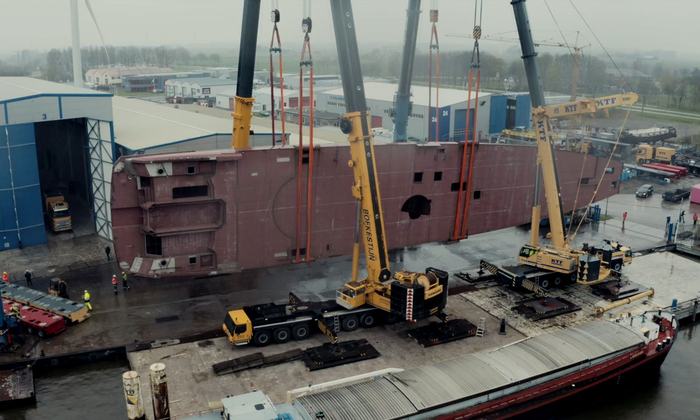 YN20067 Project Sparta construction update: hull turning press image
