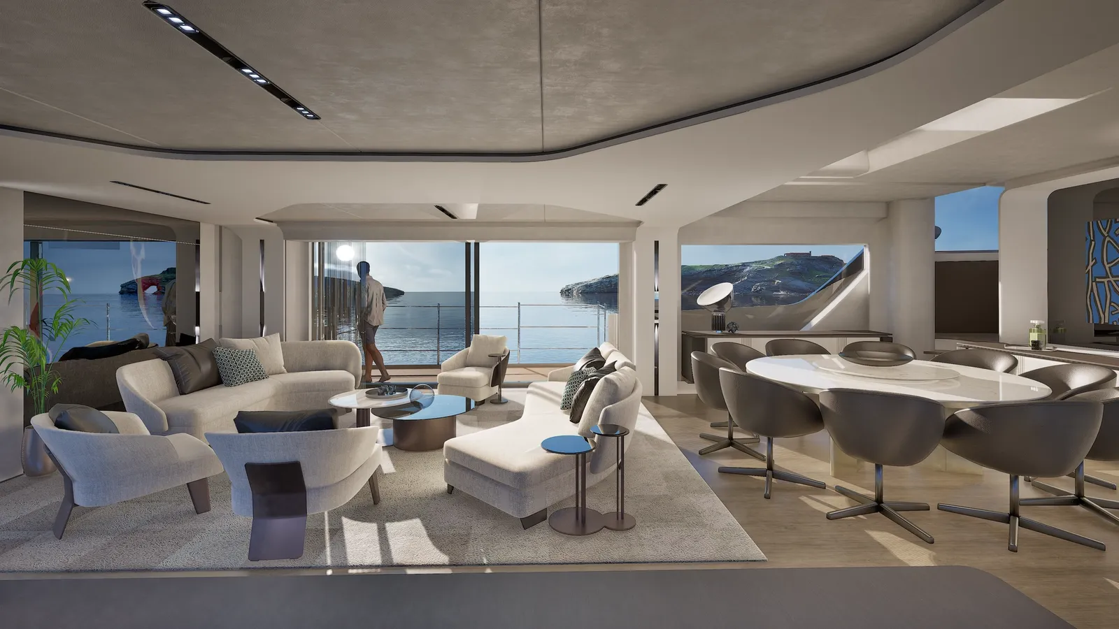 ISA Yachts Viper Range of superyachts, main deck view.