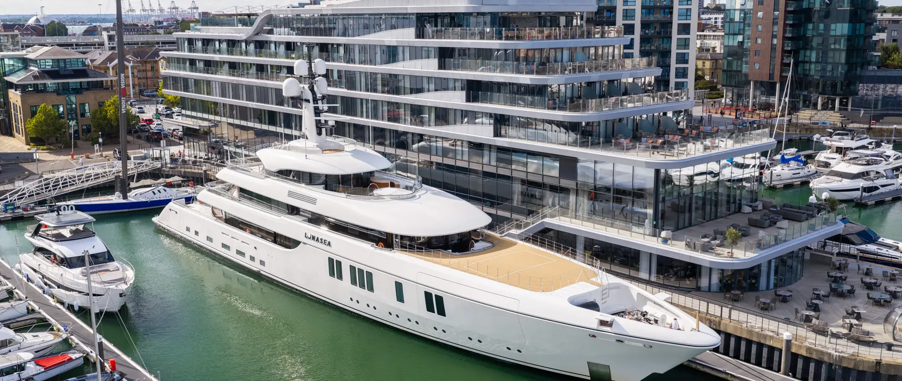 73m Feadship Lunasea Becomes Largest Superyacht to Visit Ocean Village Marina
