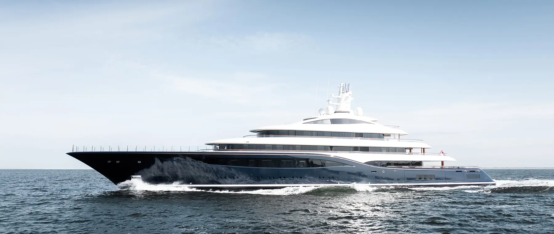 Feadship Project 1014 on sea trials - Profile view