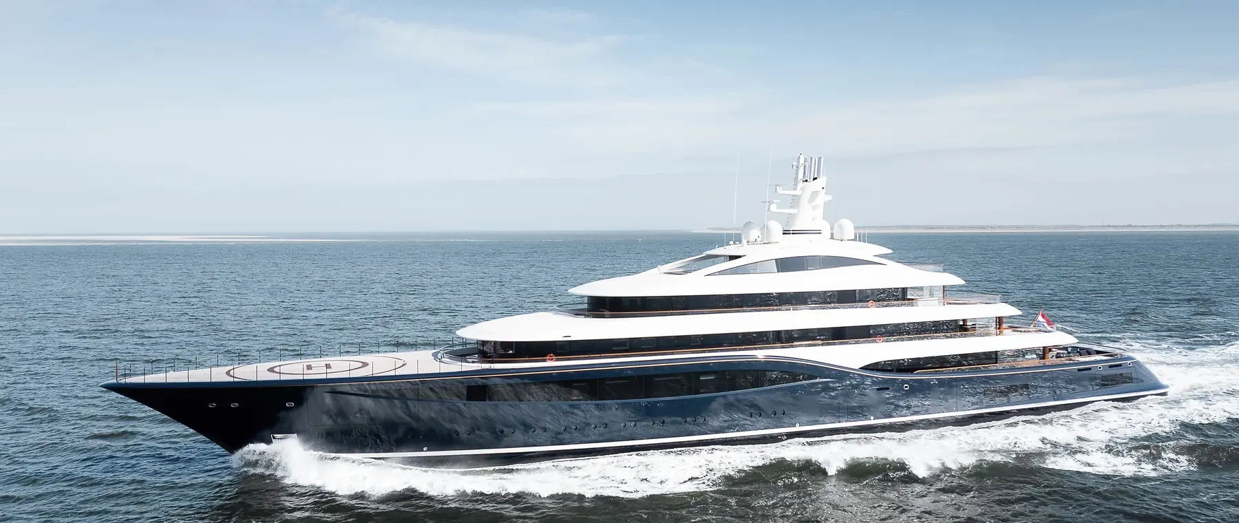Feadship Project 1014 on sea trials - Port bow view