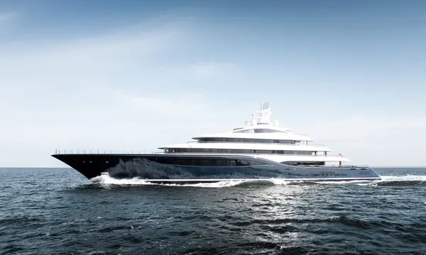 Feadship Project 1014 on sea trials - Profile view