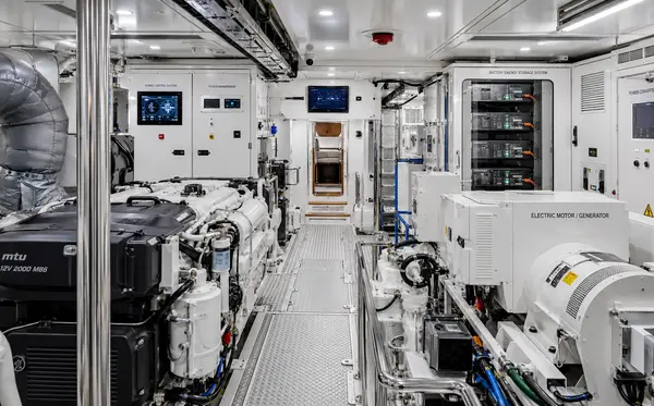 Hybrid Propulsion superyacht engine room