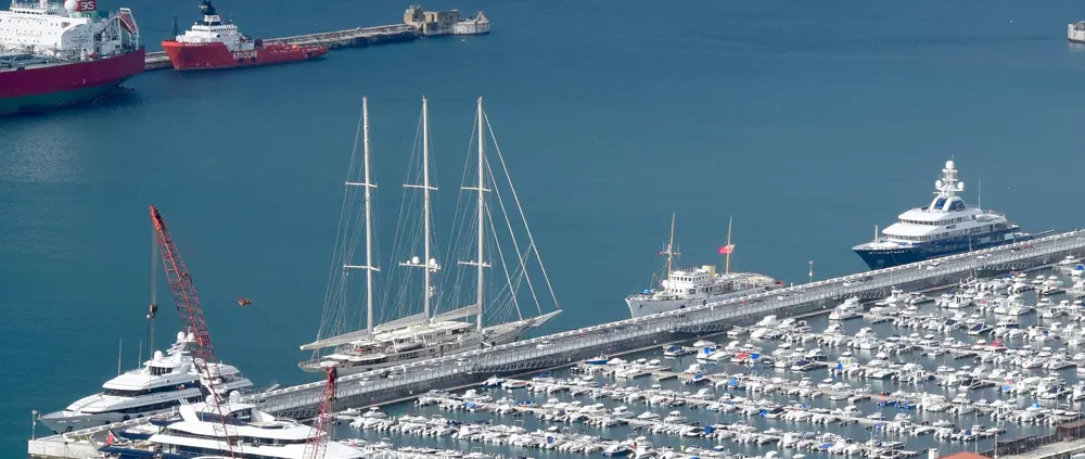 Superyachts Gibraltar mid-harbour marina