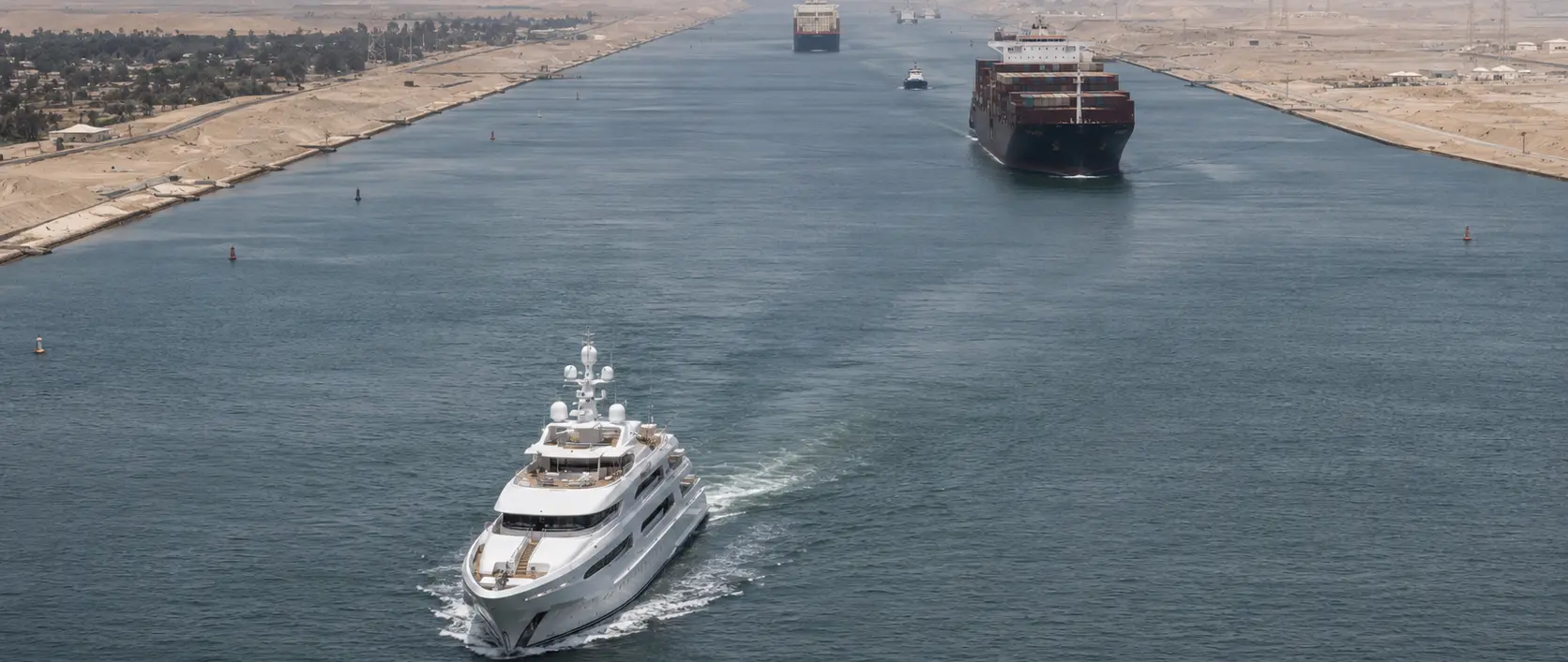 Superyacht in Suez Canal