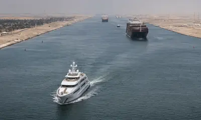 Superyacht in Suez Canal