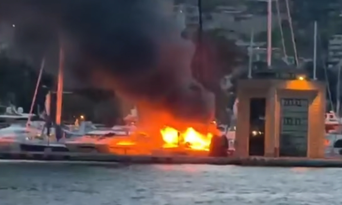 Yacht Destroyed by Fire at Portosole