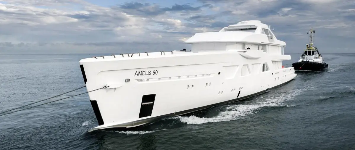 A new arrival of the Amels 60 in Vlissingen ahead of her outfitting press image