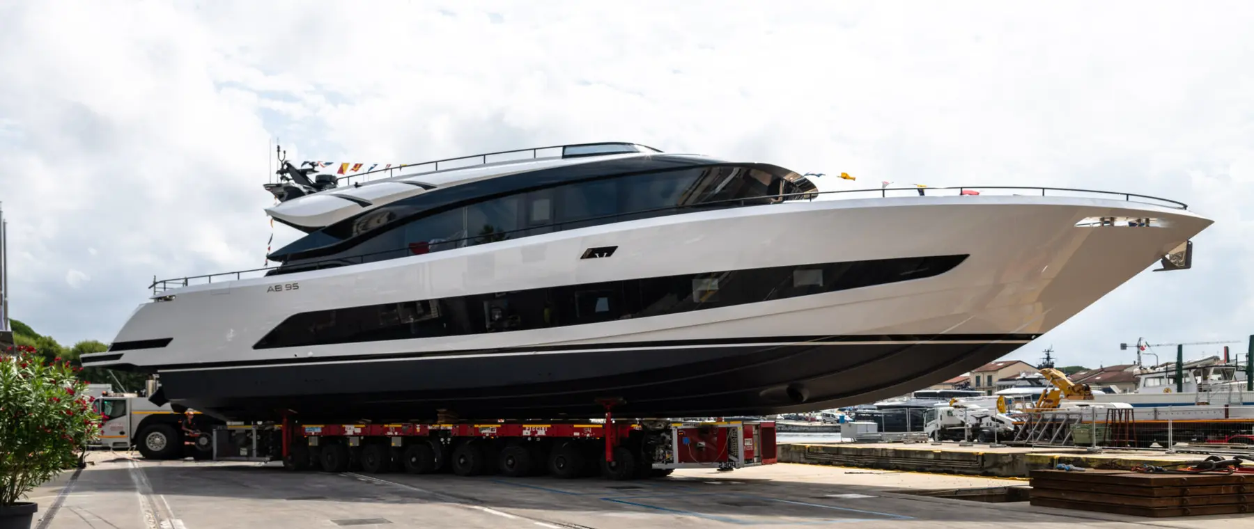 AB 95 touches the water ahead of Cannes debut - AB Yachts news image