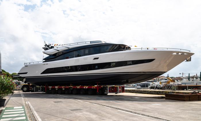 AB 95 touches the water ahead of Cannes debut - AB Yachts news image