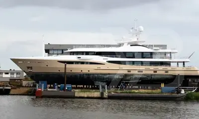 55m Amels Amigos Arrives at Royal Balk Shipyard for Major Refit — source image