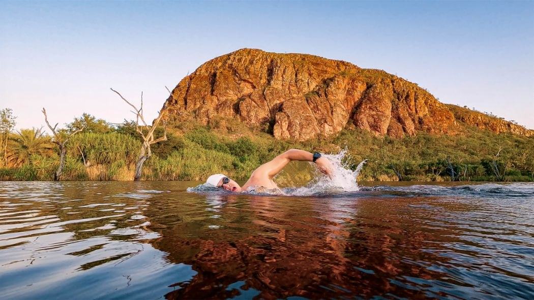 Andy Donaldson Crosses Australia by Electric Porsche Before a 55km River Swim — official source image