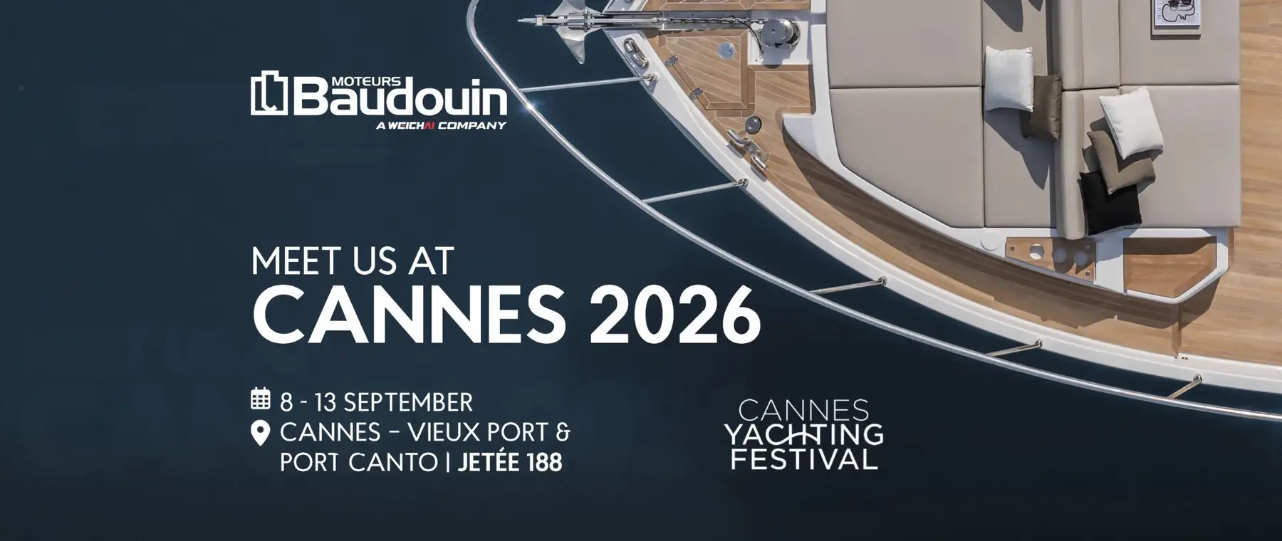 Baudouin Cannes 2026 yacht engine range — official image