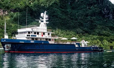 55m Explorer BUCCARA LATITUDE Transits Kiel Canal on Atlantic Passage — source image