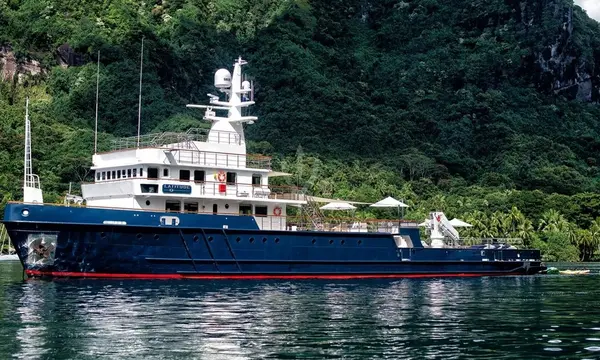 55m Explorer BUCCARA LATITUDE Transits Kiel Canal on Atlantic Passage — source image