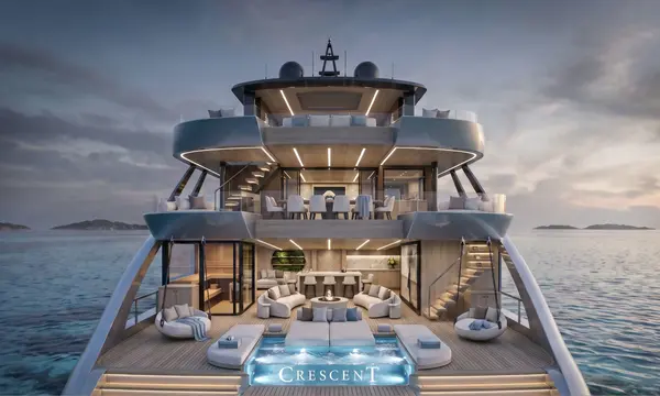 Crescent Updates 34m CCY110 Revive as First Catamaran Takes Shape — source image