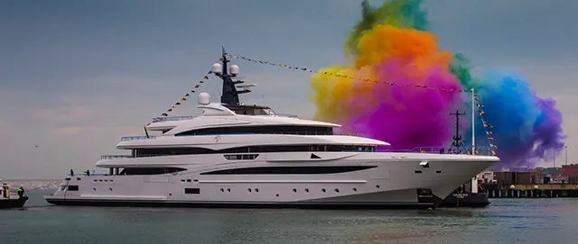 Custom 74 Metre new build Crn Superyacht is launched. - CRN news image