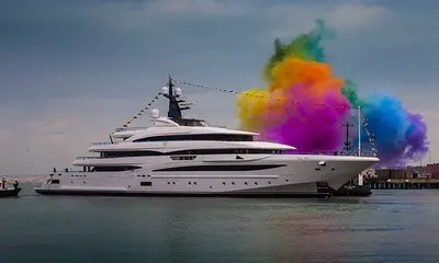 Custom 74 Metre new build Crn Superyacht is launched. - CRN news image