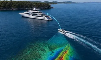 WASSP W3P Uses a Tender to Map Uncharted Water Ahead of Explorer Yachts — official WASSP Multibeam image