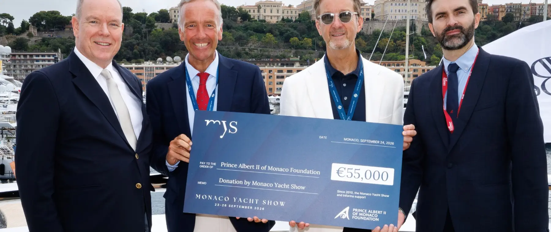 Monaco Yacht Show Gives €55,000 to Prince Albert II Foundation — official Monaco Yacht Show image