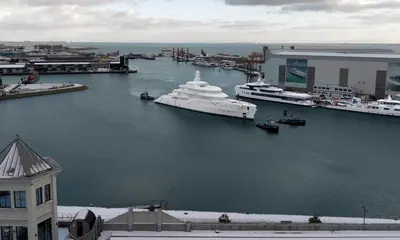 Damen Yachting proudly marks the first hull arrival of 2026 in Vlissingen. press image