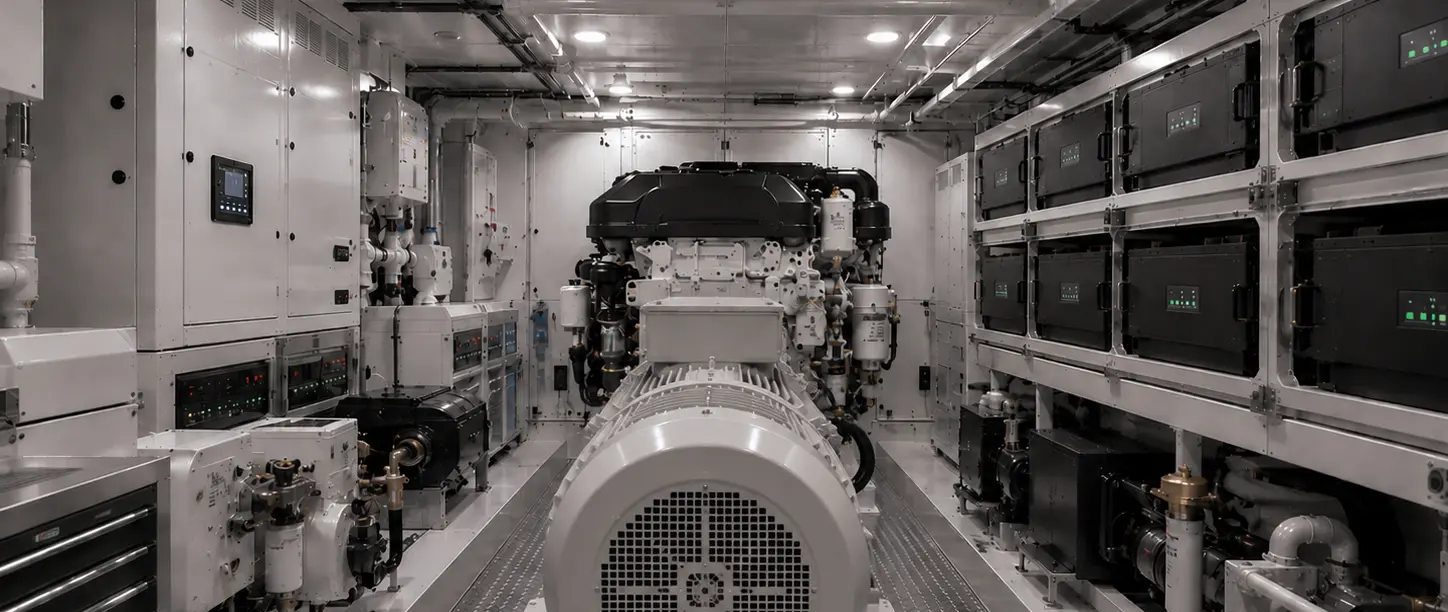 diesel electric motor engine room