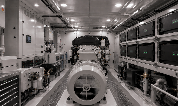 diesel electric motor engine room