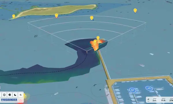 FarSounder Integrates Tocaro Blue Radar AI With Argos Sonar for Yacht Bridges — source image
