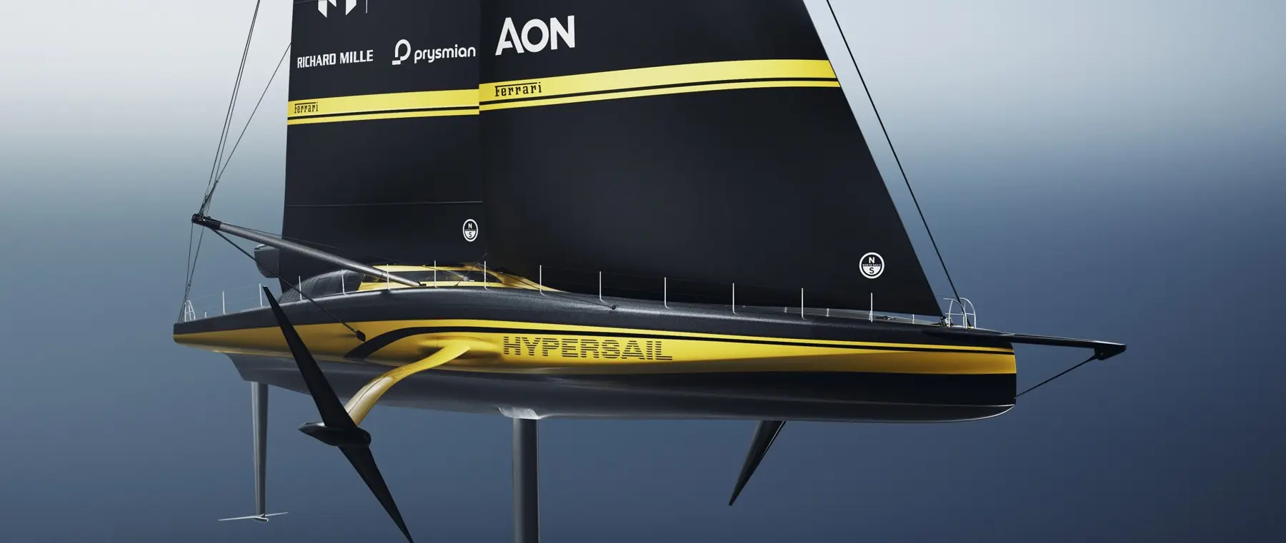 30m Ferrari Hypersail Hull Finish Complete Ahead of 2027 Launch — source image