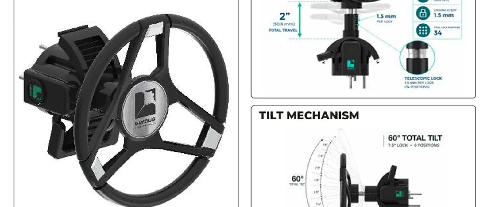 Glydus Wins IBEX Award for Adjustable Marine Helm Steering — source image