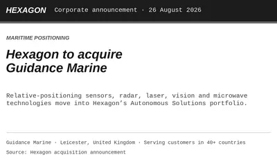 Hexagon to Acquire Guidance Marine