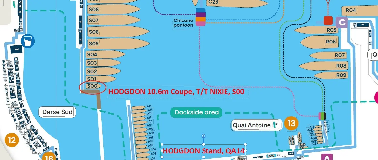 Hodgdon Tenders 10.6m T/T NIXIE coupe tender at Monaco Yacht Show 2026