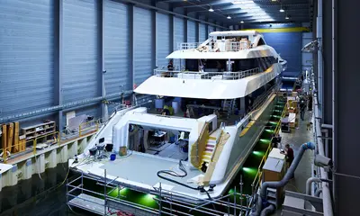 Heesen 60-metre Project Falcon hits the water! press image