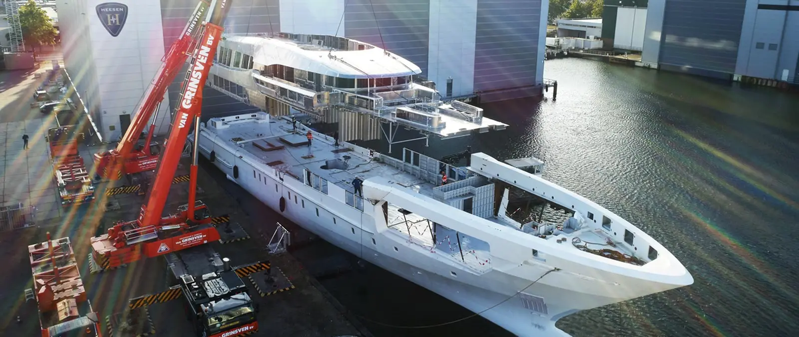 60-metre Steel Project Falcon hull and superstructure have now been joined together press image