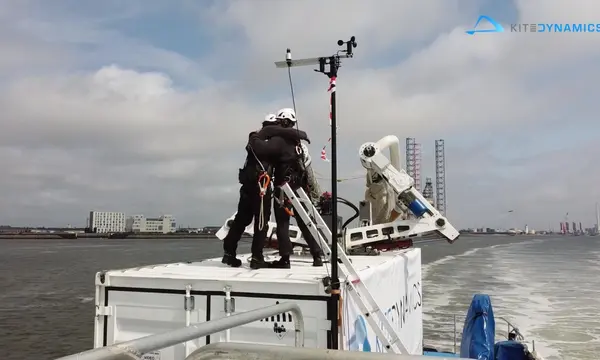 Kite Dynamics official proof-at-sea wind propulsion photograph