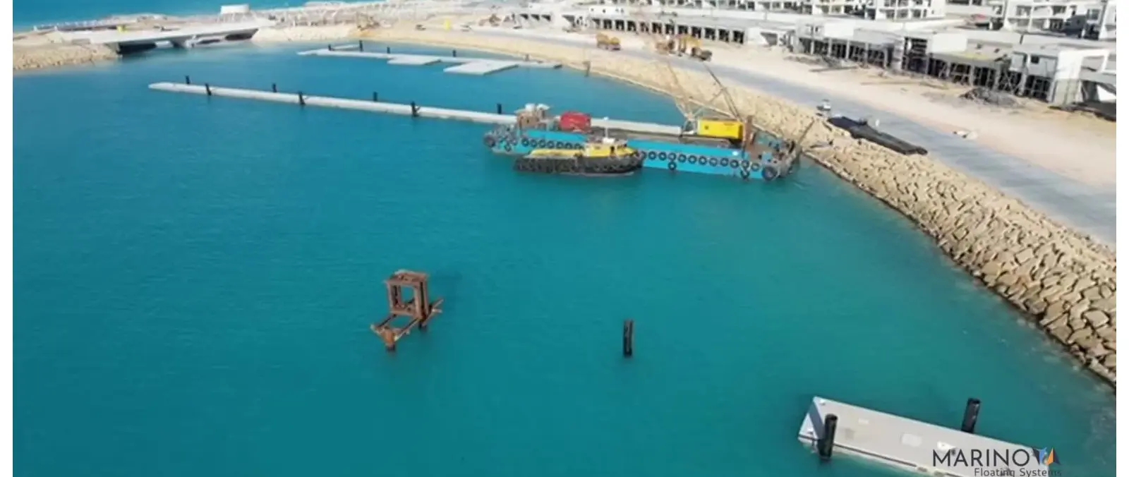 Marinova Places 100 Concrete Pontoons at Egypt's El Alamein Marina — source image