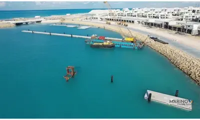 Marinova Places 100 Concrete Pontoons at Egypt's El Alamein Marina — source image