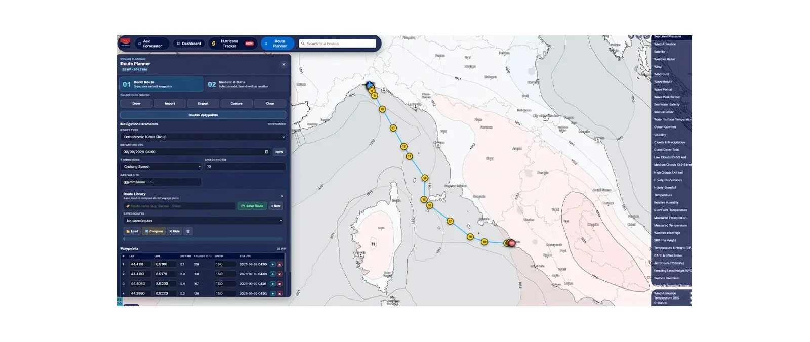 Navimeteo Adds Route Planner to Maritime Weather Maps — source image