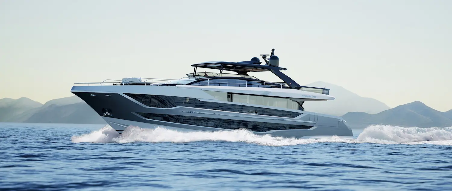 Official source: https://landing.pearlyachts.com/wp-content/uploads/2026/04/P100-Exterior-Running-Shot.jpg