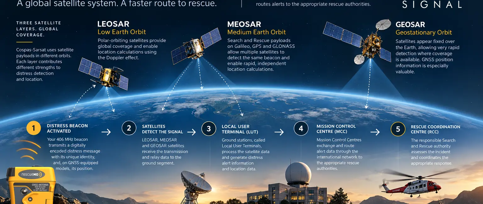 Ocean Signal Explains How 406MHz EPIRB Alerts Reach Rescue Authorities — official source image