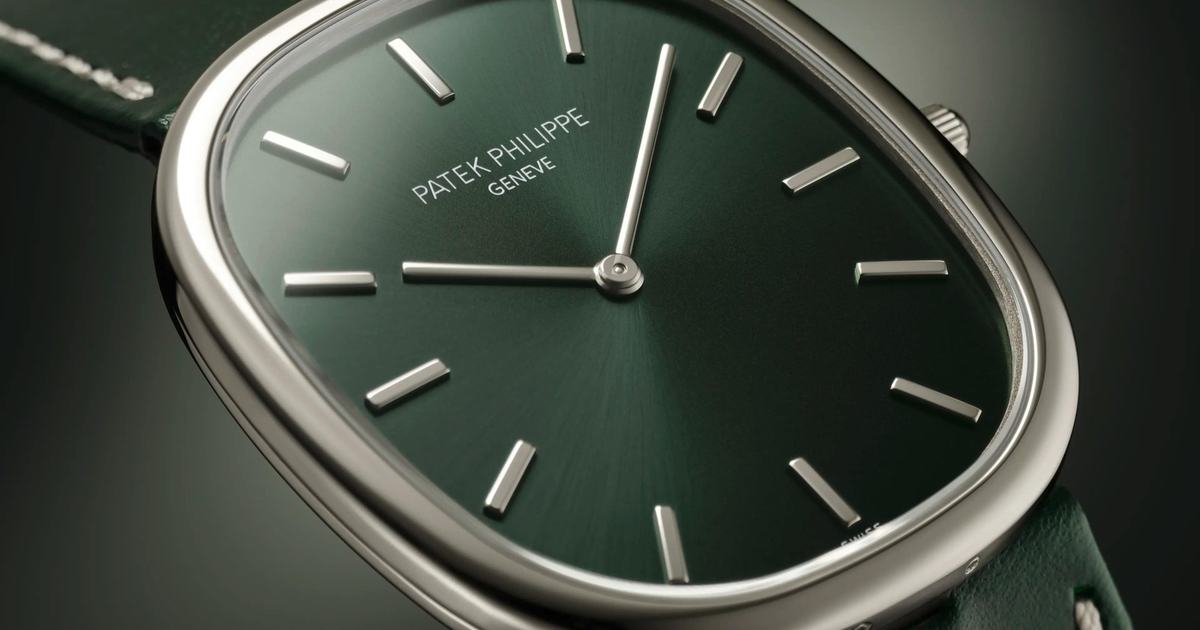 Patek Golden Ellipse 5738G-001: Olive Green, White Gold
