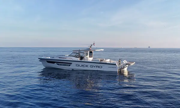 Quick Gyro installed aboard Nimbus Sport Tender 42 for Genoa 2026 sea trials