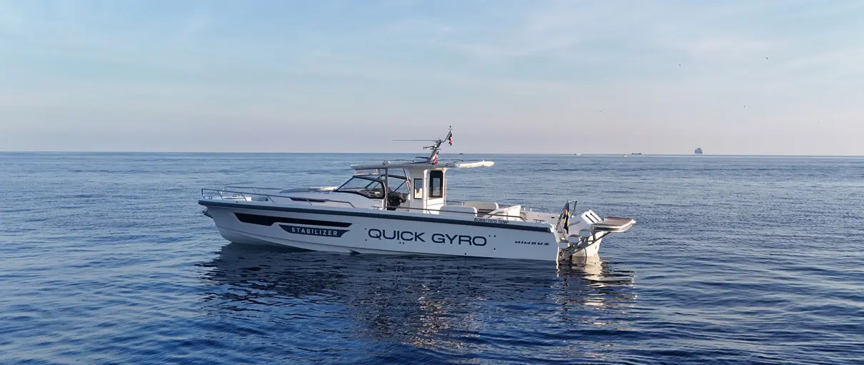 Quick Gyro installed aboard Nimbus Sport Tender 42 for Genoa 2026 sea trials