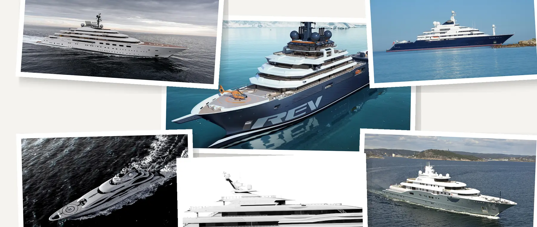 Ranking photo collage — 50 Largest Superyachts in the World