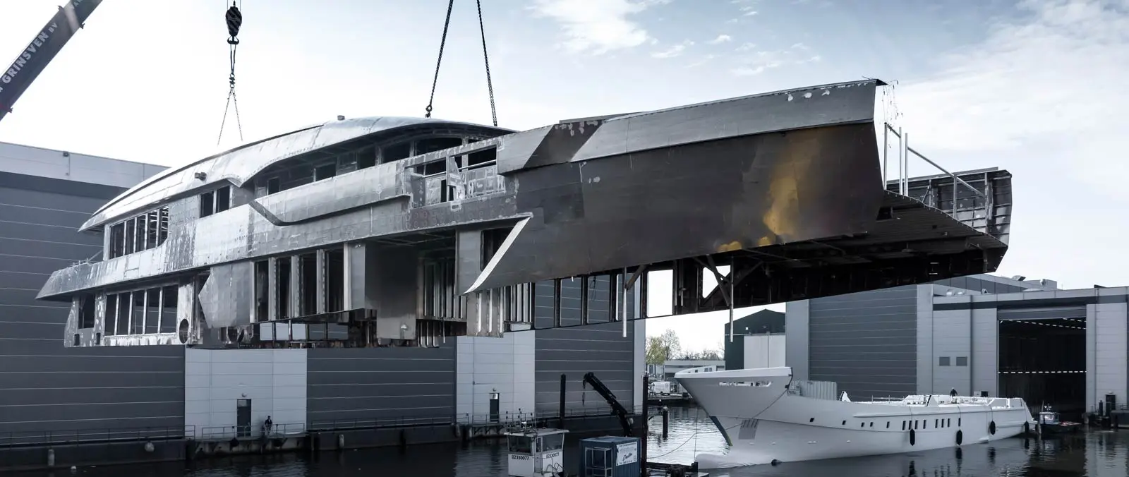 YN 20555 Project Serena: hull and superstructure now joined together press image