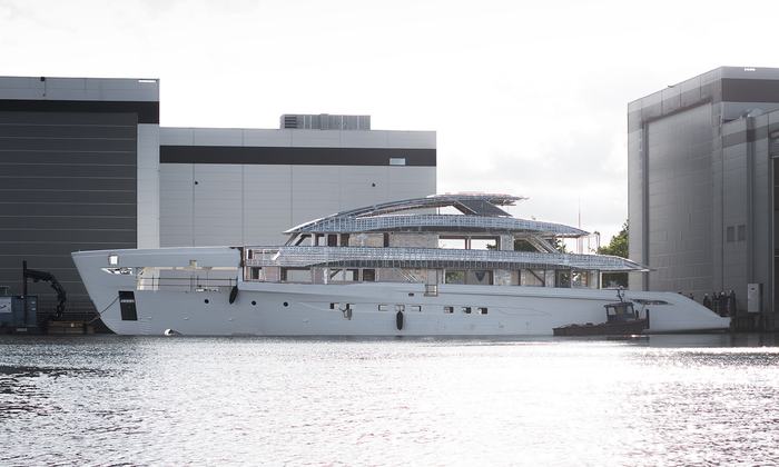 Heesen Project Grace reaches hull and superstructure milestone press image