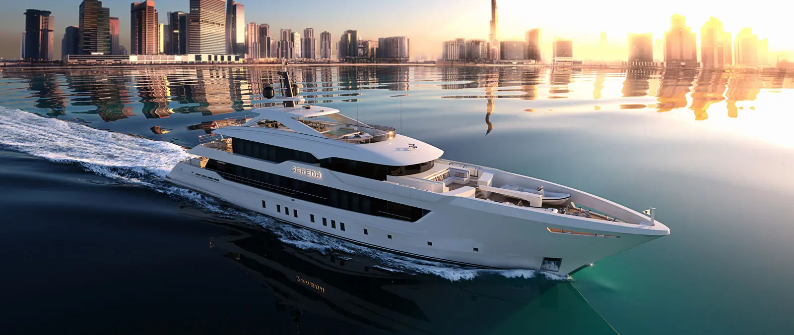 Heesen presents the 55-metre steel Project Serena at the Dubai International Boat Show press image