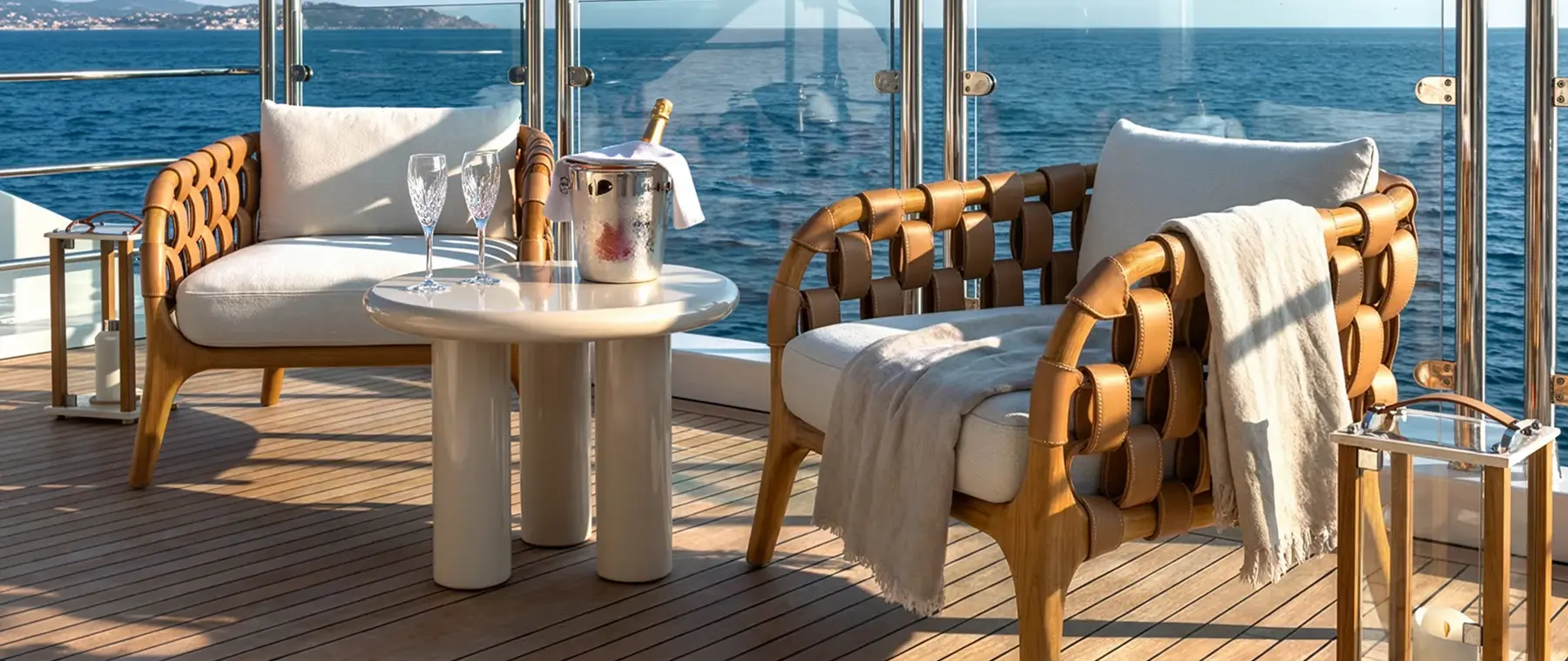 Siebensee Aera superyacht outdoor furniture at Monaco Yacht Show 2026