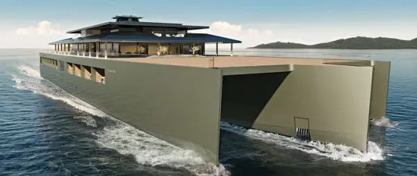 Sinot FUSION 118m trimaran official press rendering